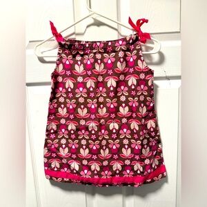 Hanna Andersson Floral Sleeveless Pillowcase Dress Girls Size 100 (4)